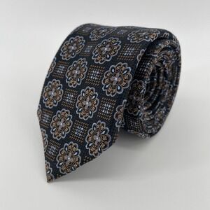 Jos. A. Bank Reserve Men's Silk Tie Medallion Geometric Blue Brown Black